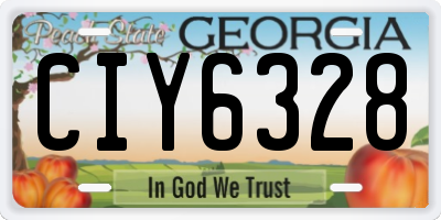 GA license plate CIY6328