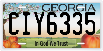 GA license plate CIY6335