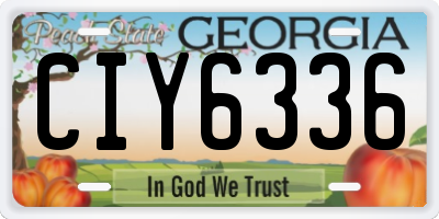 GA license plate CIY6336