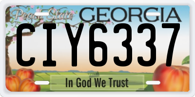 GA license plate CIY6337