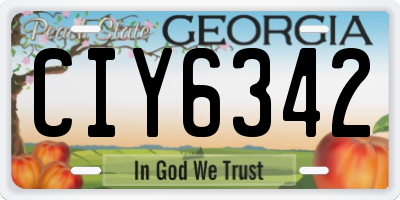 GA license plate CIY6342
