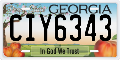 GA license plate CIY6343