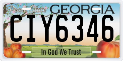 GA license plate CIY6346