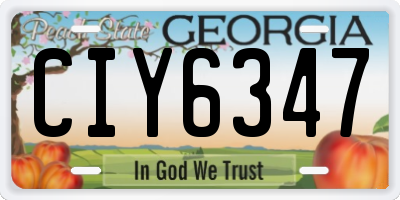 GA license plate CIY6347