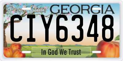GA license plate CIY6348