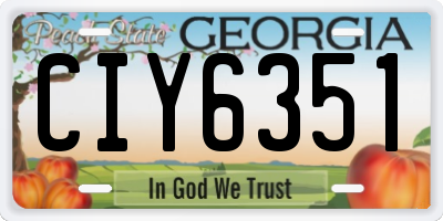 GA license plate CIY6351