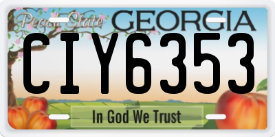 GA license plate CIY6353