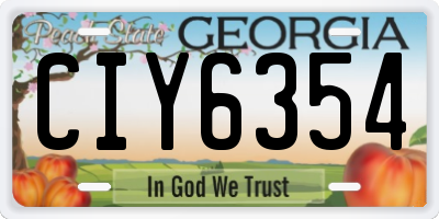 GA license plate CIY6354