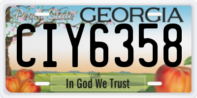 GA license plate CIY6358