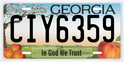 GA license plate CIY6359