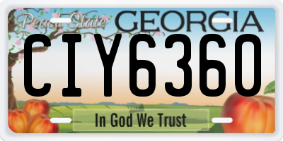 GA license plate CIY6360