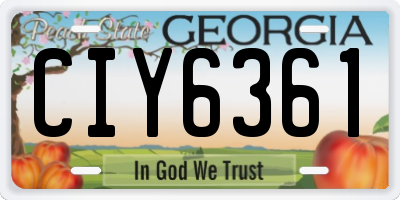 GA license plate CIY6361