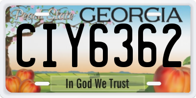 GA license plate CIY6362