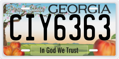 GA license plate CIY6363