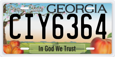 GA license plate CIY6364