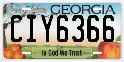 GA license plate CIY6366