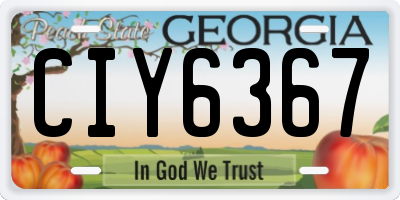 GA license plate CIY6367