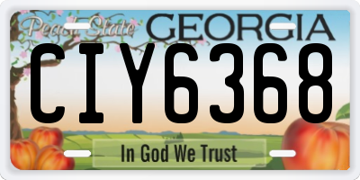 GA license plate CIY6368