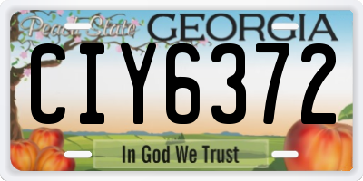 GA license plate CIY6372