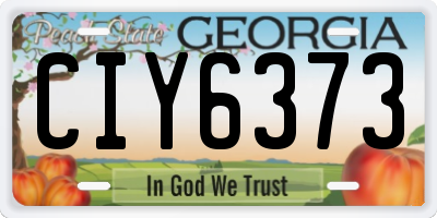 GA license plate CIY6373