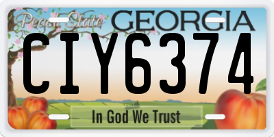 GA license plate CIY6374
