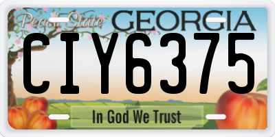 GA license plate CIY6375