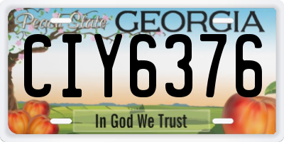 GA license plate CIY6376