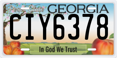 GA license plate CIY6378
