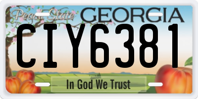 GA license plate CIY6381