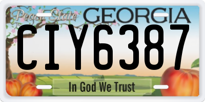 GA license plate CIY6387