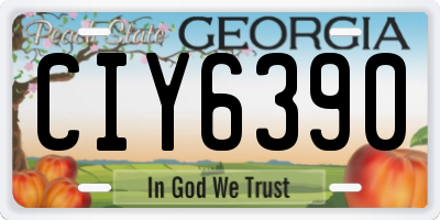 GA license plate CIY6390