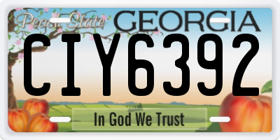 GA license plate CIY6392