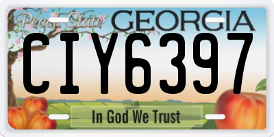 GA license plate CIY6397