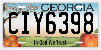 GA license plate CIY6398