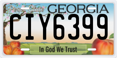GA license plate CIY6399