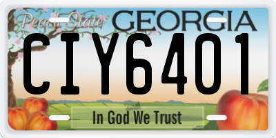 GA license plate CIY6401
