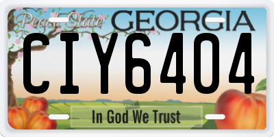 GA license plate CIY6404