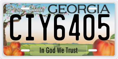 GA license plate CIY6405