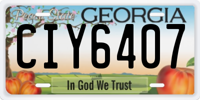 GA license plate CIY6407