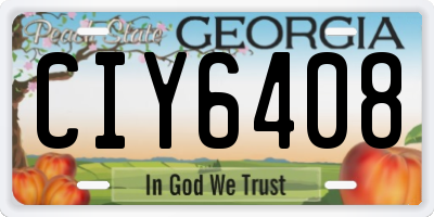 GA license plate CIY6408
