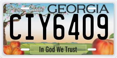 GA license plate CIY6409