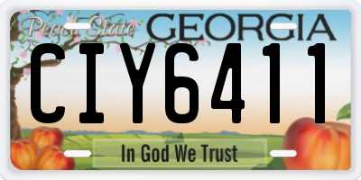 GA license plate CIY6411