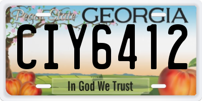GA license plate CIY6412
