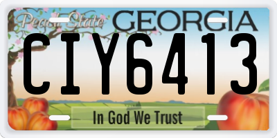 GA license plate CIY6413