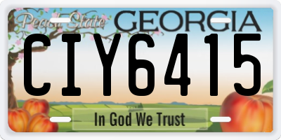 GA license plate CIY6415