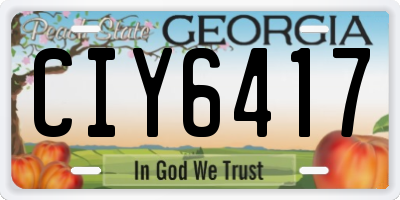 GA license plate CIY6417