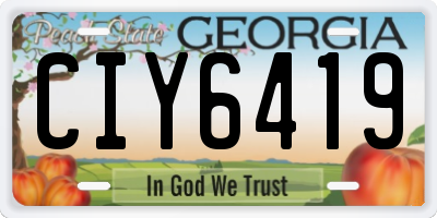 GA license plate CIY6419