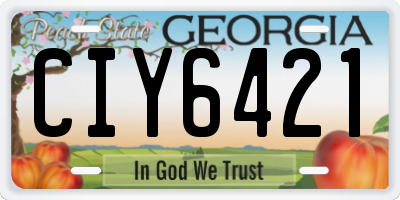 GA license plate CIY6421