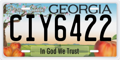 GA license plate CIY6422
