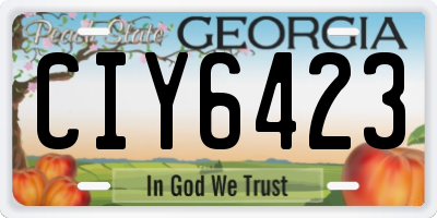 GA license plate CIY6423